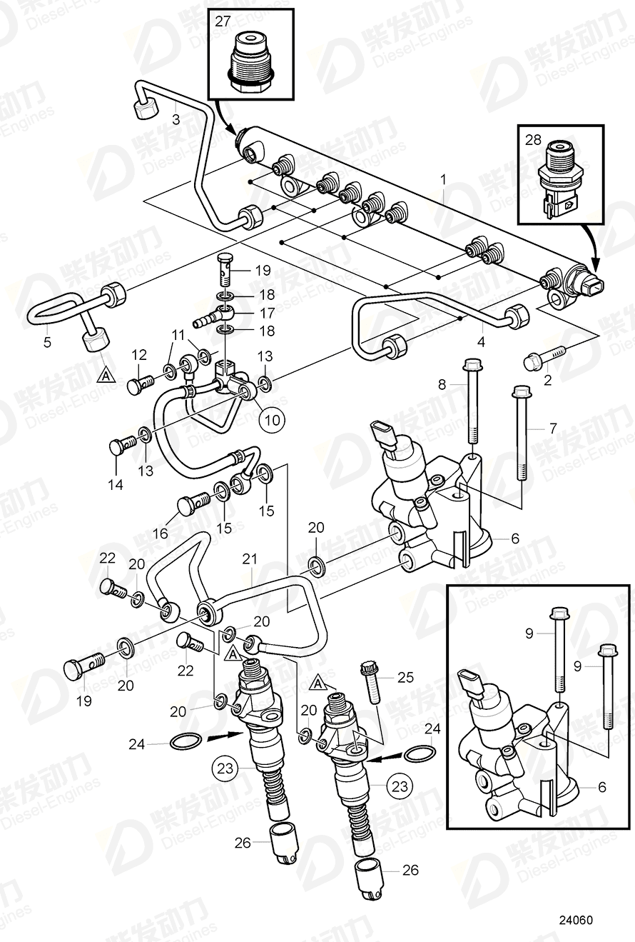 volvo penta Return line 20914335 Drawing volvo penta Return line 20914335 Drawing